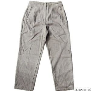 Zara women plaid high waist Dress Pants slacks ankle length Large